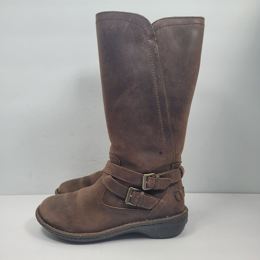 UGG Rosen Women's Brown Leather Riding Lined Winter Boots S/N1005450 US Size 6 - Picture 2 of 11